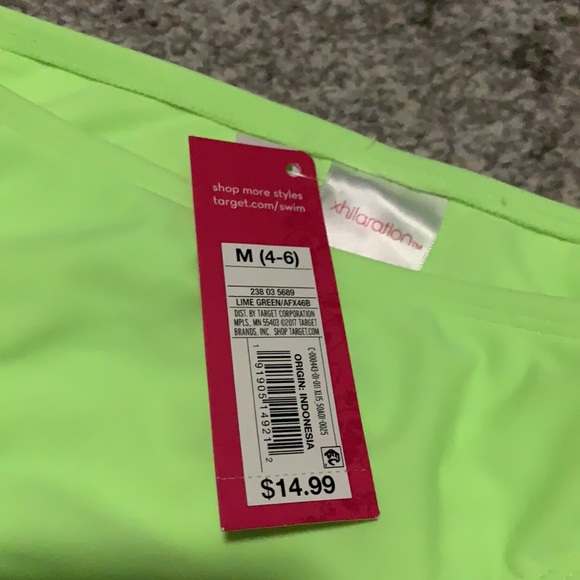 Xhiliration Juniors Lime Green Bikini Bottom - Picture 3 of 4